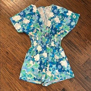 Floral Blue Romper